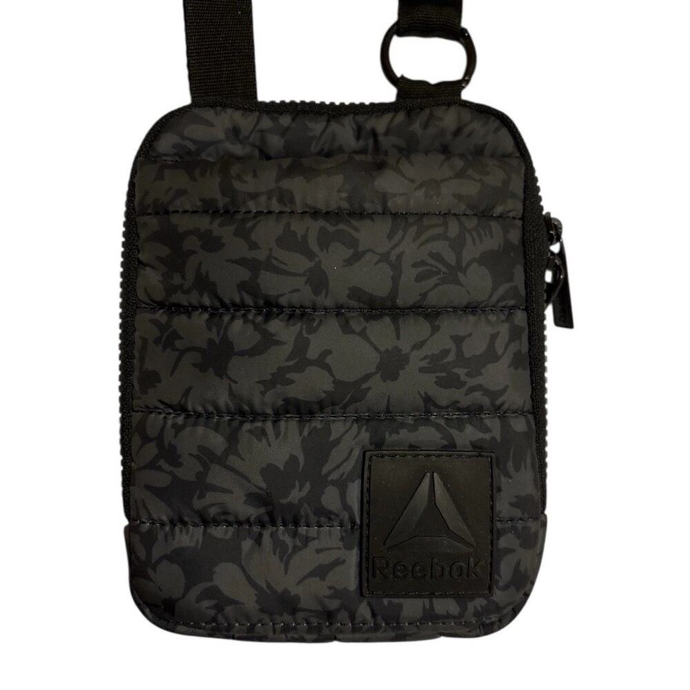 Reebok Crossbody Bag Black Camo Mini Puffer Hiking Or Athleisure lightweight
